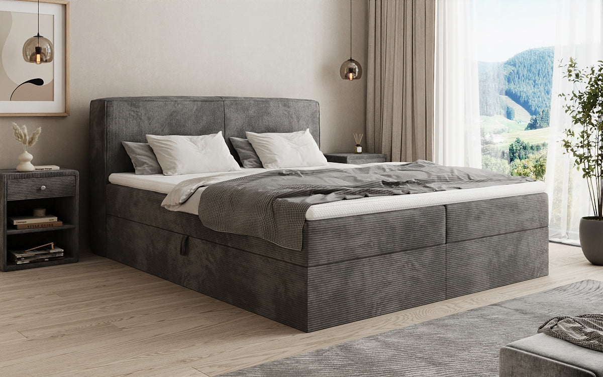 Boxspringbett Marea in Cord mit Stauraum