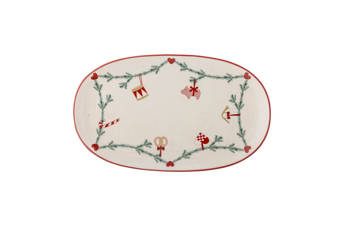 Servírovací tanier Sasha – kamenina s vianočnou dekoráciou