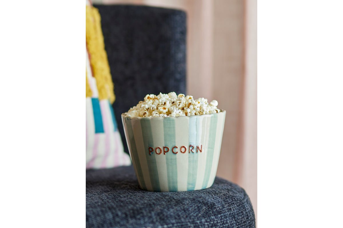 Schale Cine – handbemalte Popcorn-Schale aus Steingut