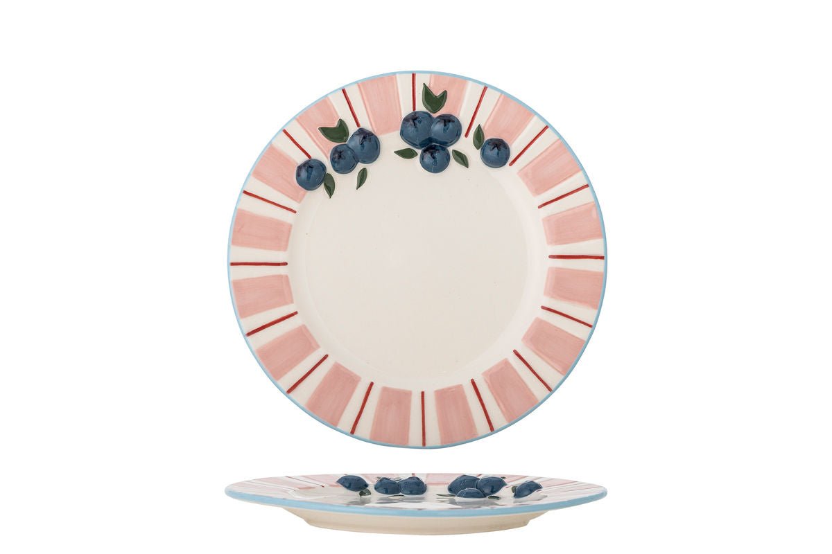 Teller-Set Hari – Handbemaltes Steingut in Rosé (4er-Set)