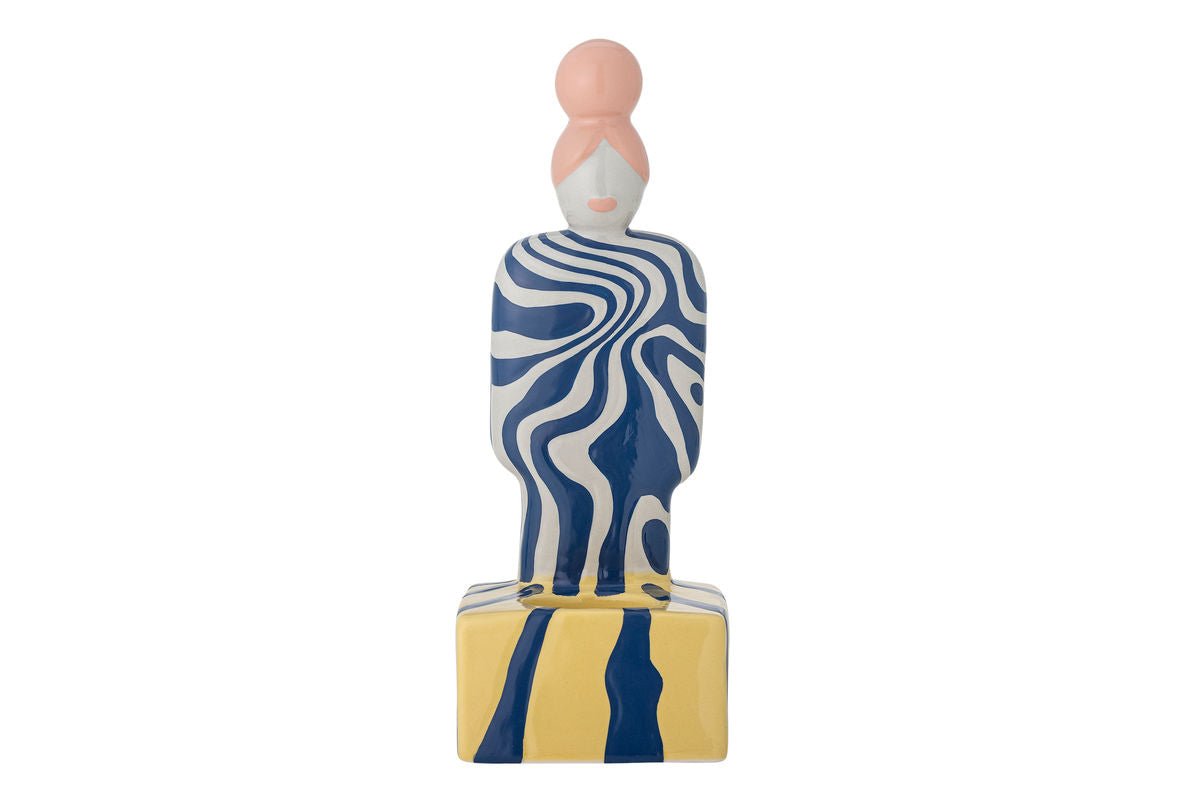 Teelichthalter Suri – Handbemalte Figur mit Wirbelmuster