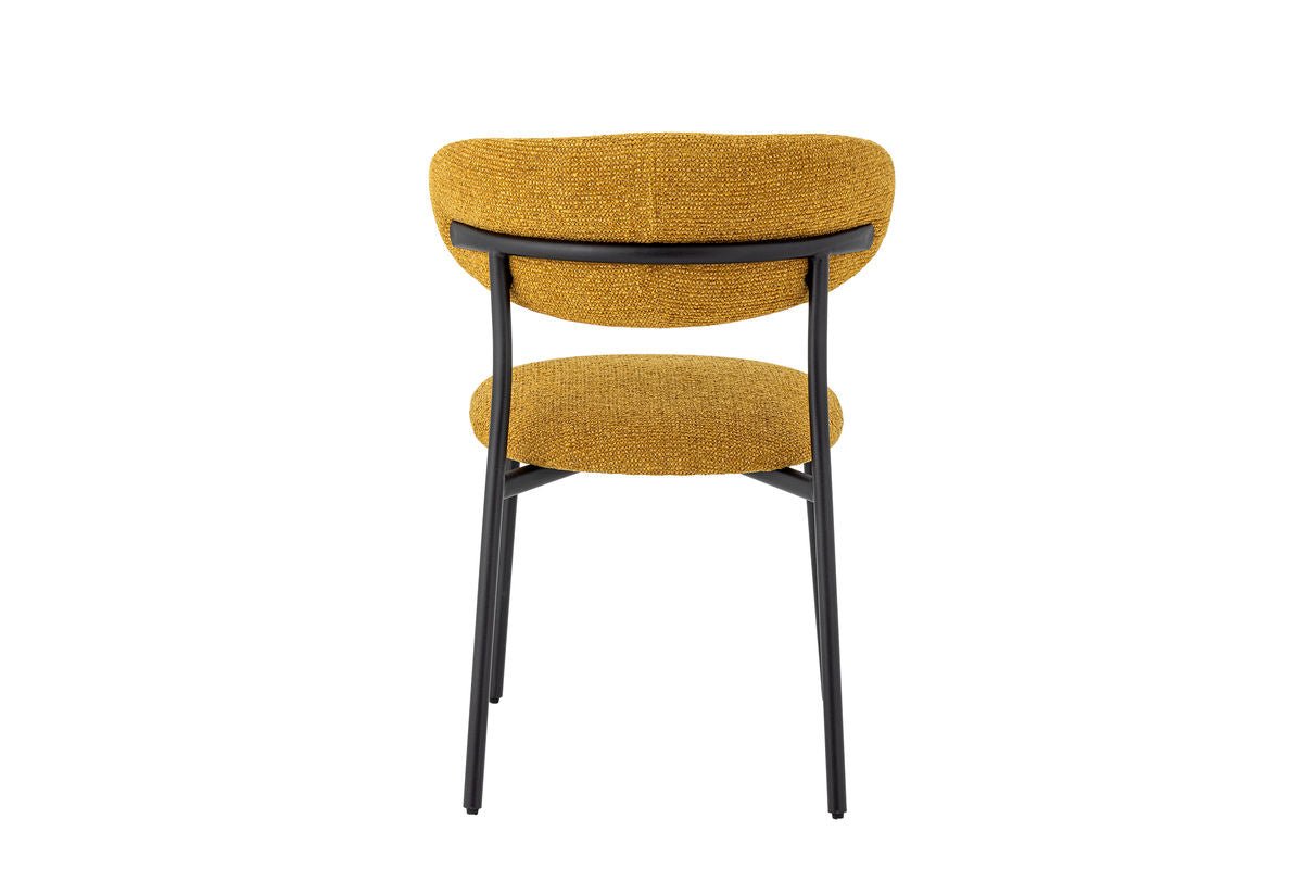 Jedálenská stolička Felix – čalúnenie z chenillu v teplom žltom odtieni
