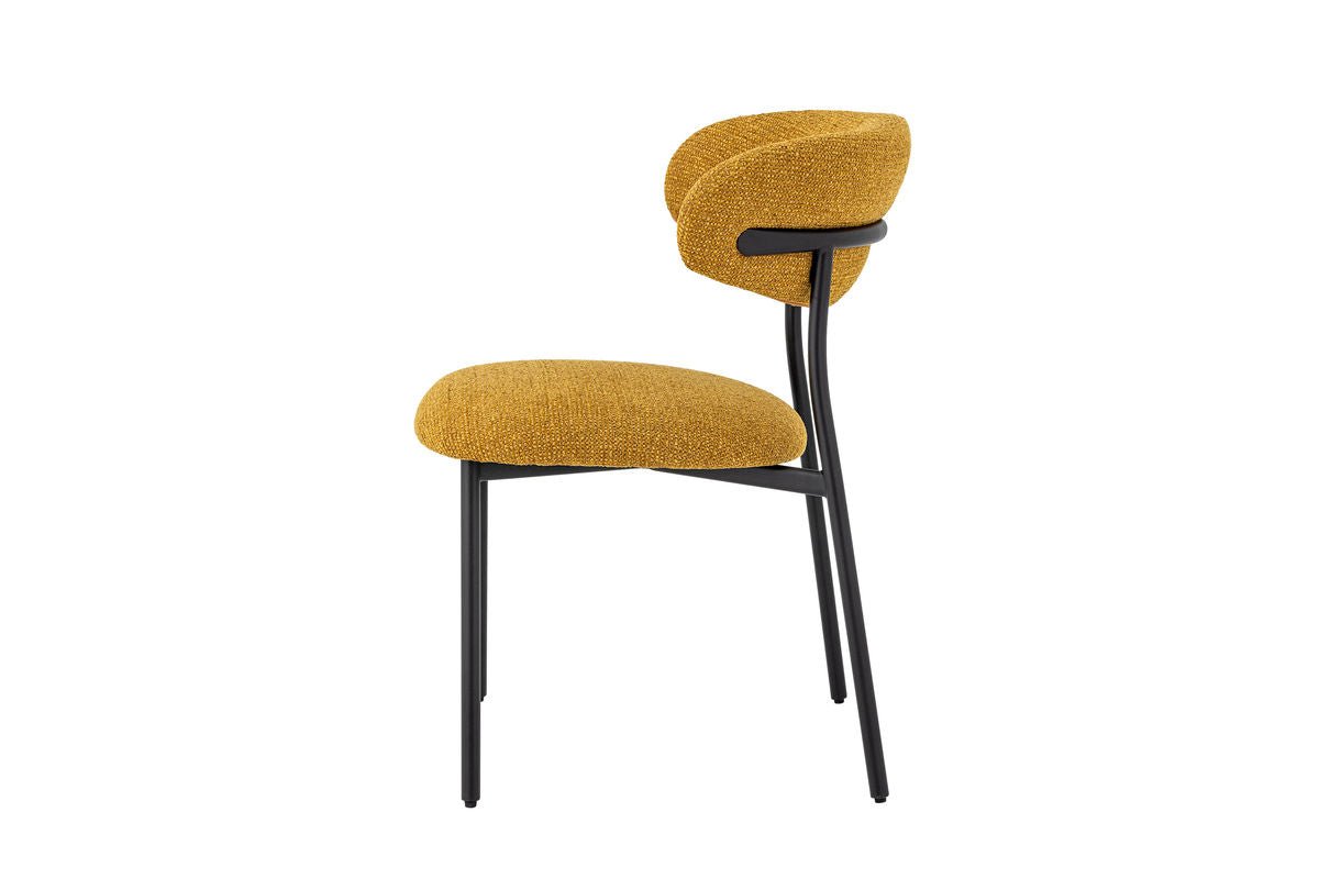 Jedálenská stolička Felix – čalúnenie z chenillu v teplom žltom odtieni