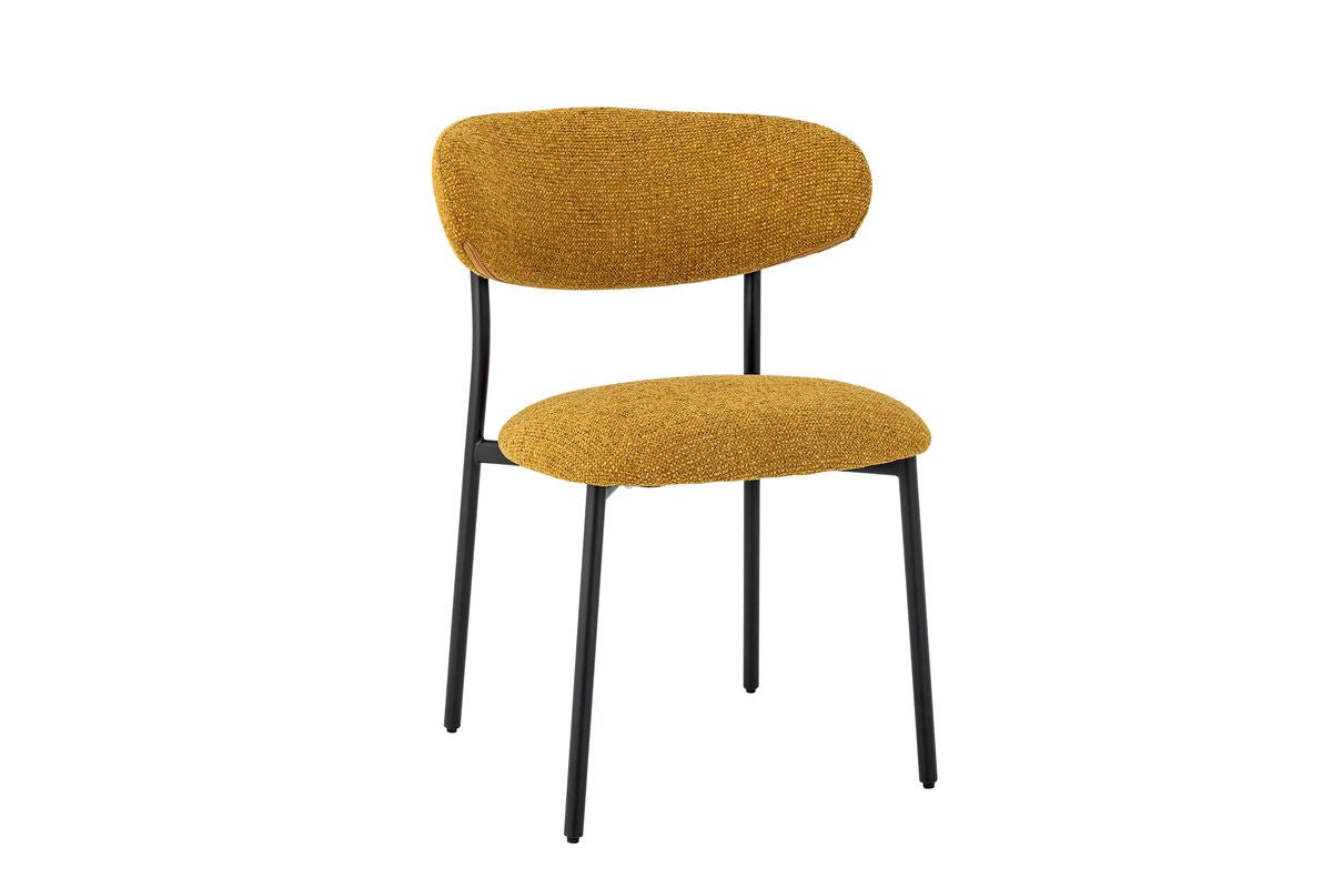 Jedálenská stolička Felix – čalúnenie z chenillu v teplom žltom odtieni