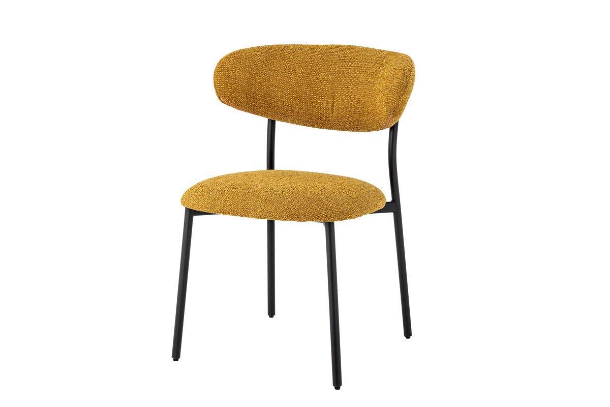 Jedálenská stolička Felix – čalúnenie z chenillu v teplom žltom odtieni