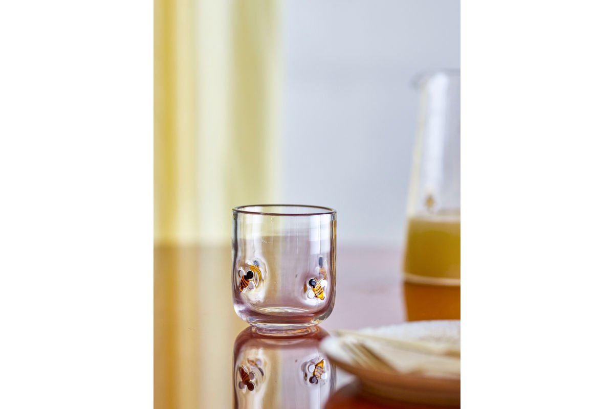 Pohár na pitie Mellia – číre sklo s kvetinovými reliéfnymi detailmi (sada 2 ks)
