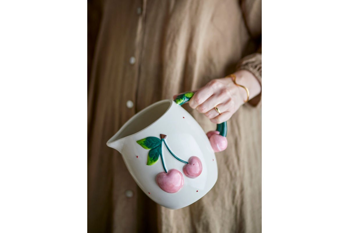 Krug Cerise – Ručne maľovaná kamenina s motívmi čerešní