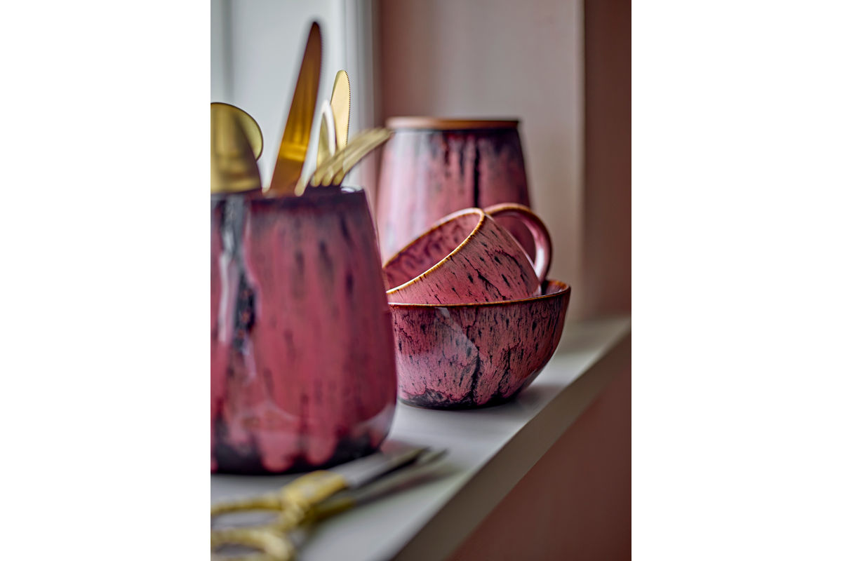 Becher-Set Melal – Rosé, gefertigt aus Steingut (4er-Set)