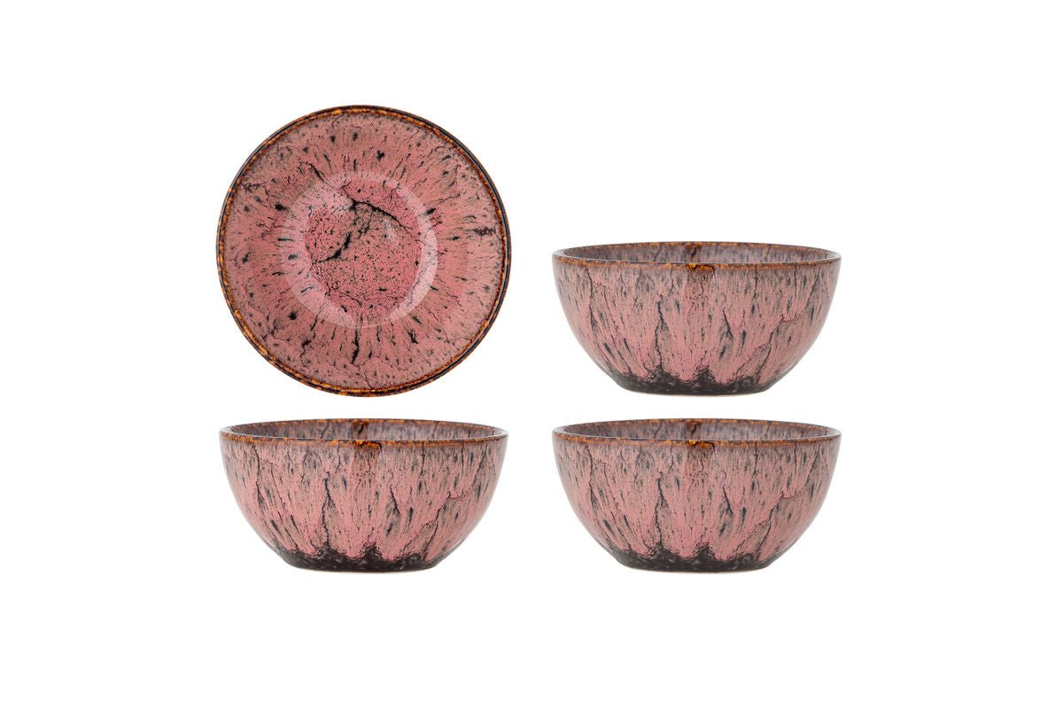 Schalen-Set Kiki – Reaktive Glasur in warmen Rosétönen (4er-Set)