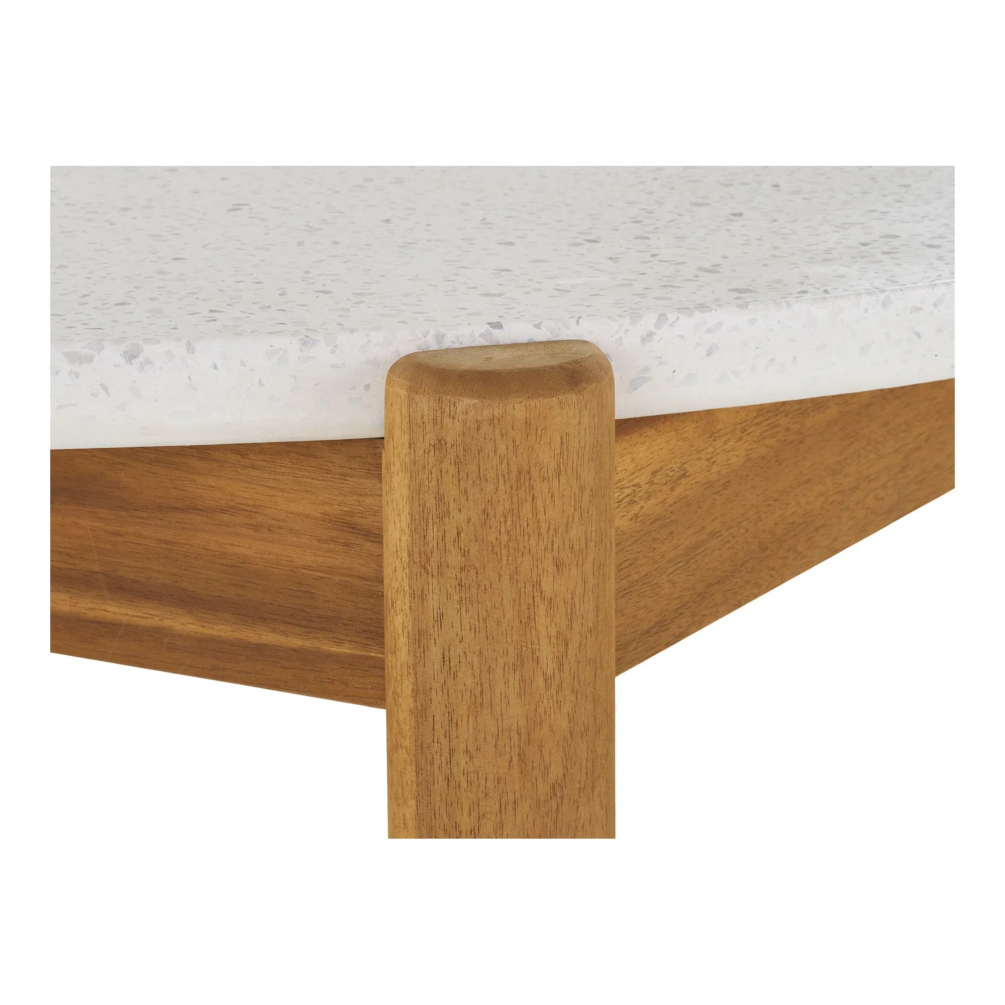 Garten Esstisch Lisa  – Akazie & Terrazzo in Natur/Weiß, ø120 cm