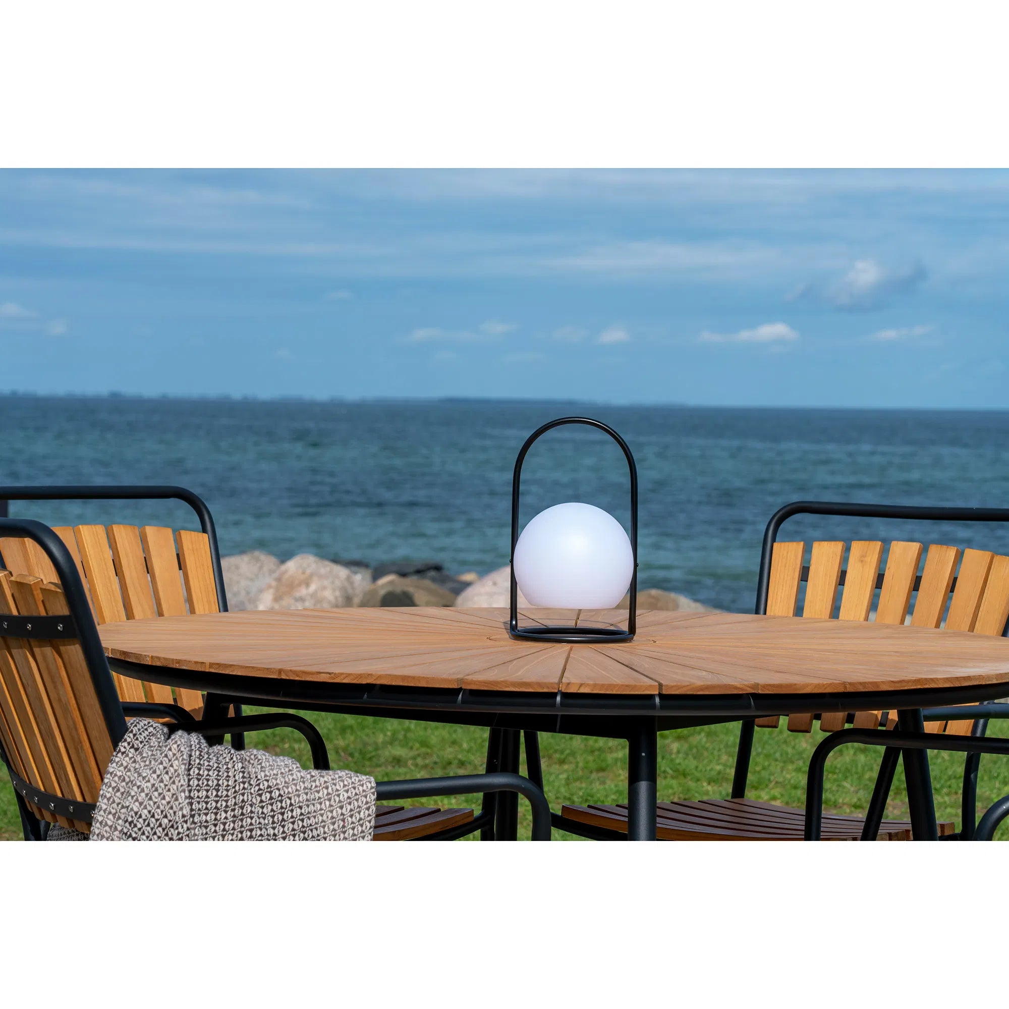 Garten Esstisch Modena – Teak & Metall, ø130 cm