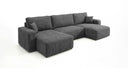Designer Sofa Noma U mit Schlaffunktion und Stauraum in Cord