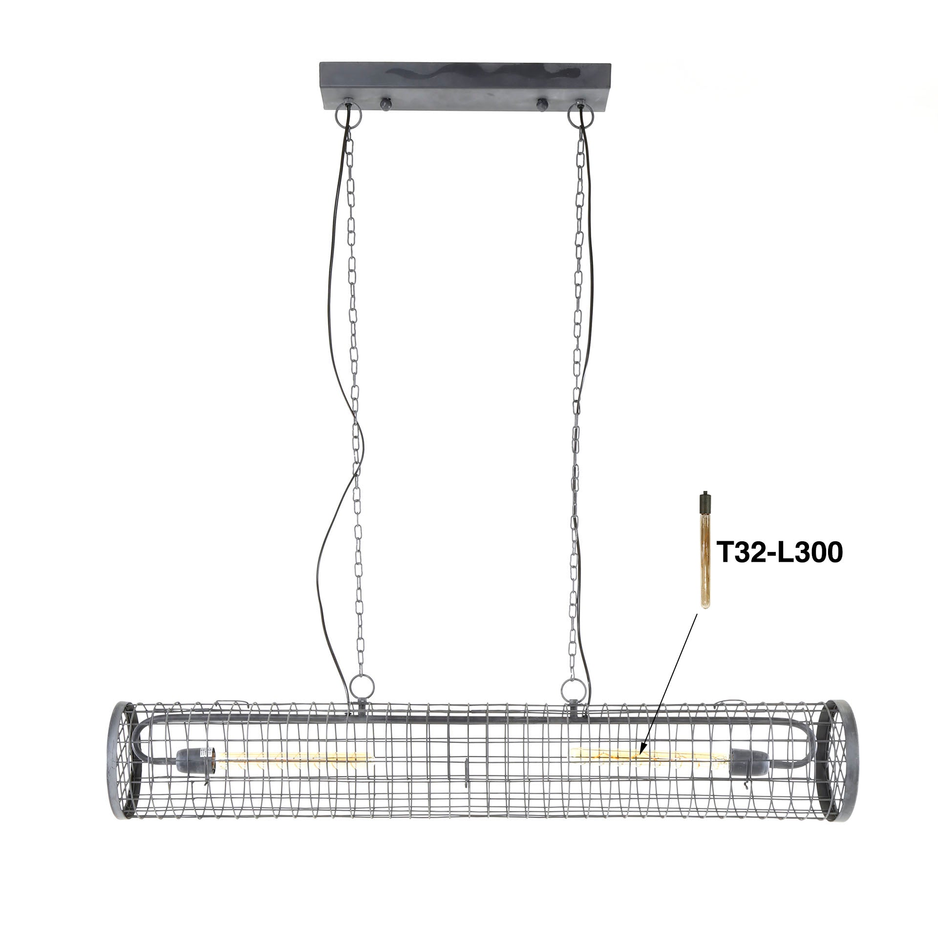 Závesné svietidlo „Velanis“ – Valcová lampa v priemyselnom drôtenom dizajne