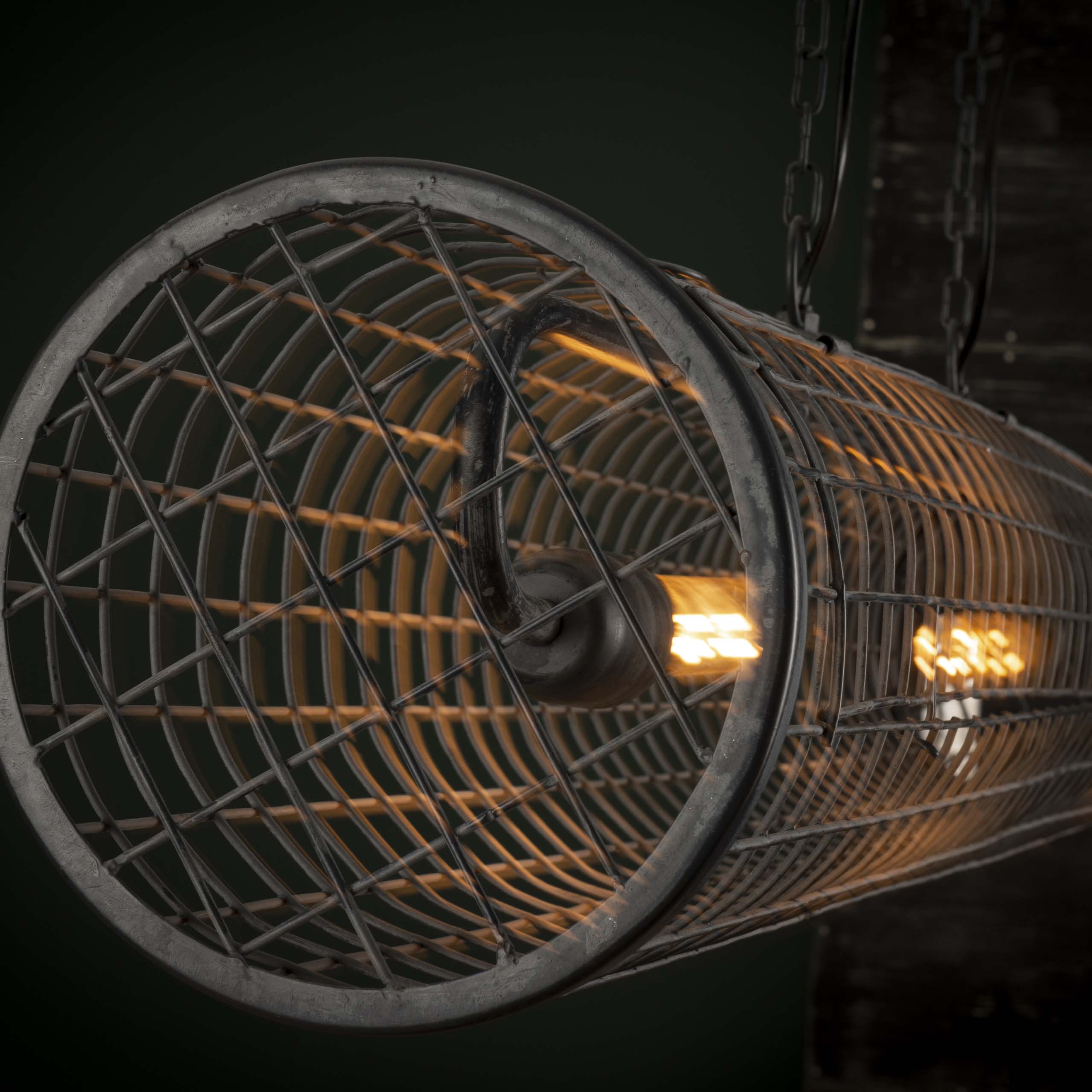 Závesné svietidlo „Velanis“ – Valcová lampa v priemyselnom drôtenom dizajne