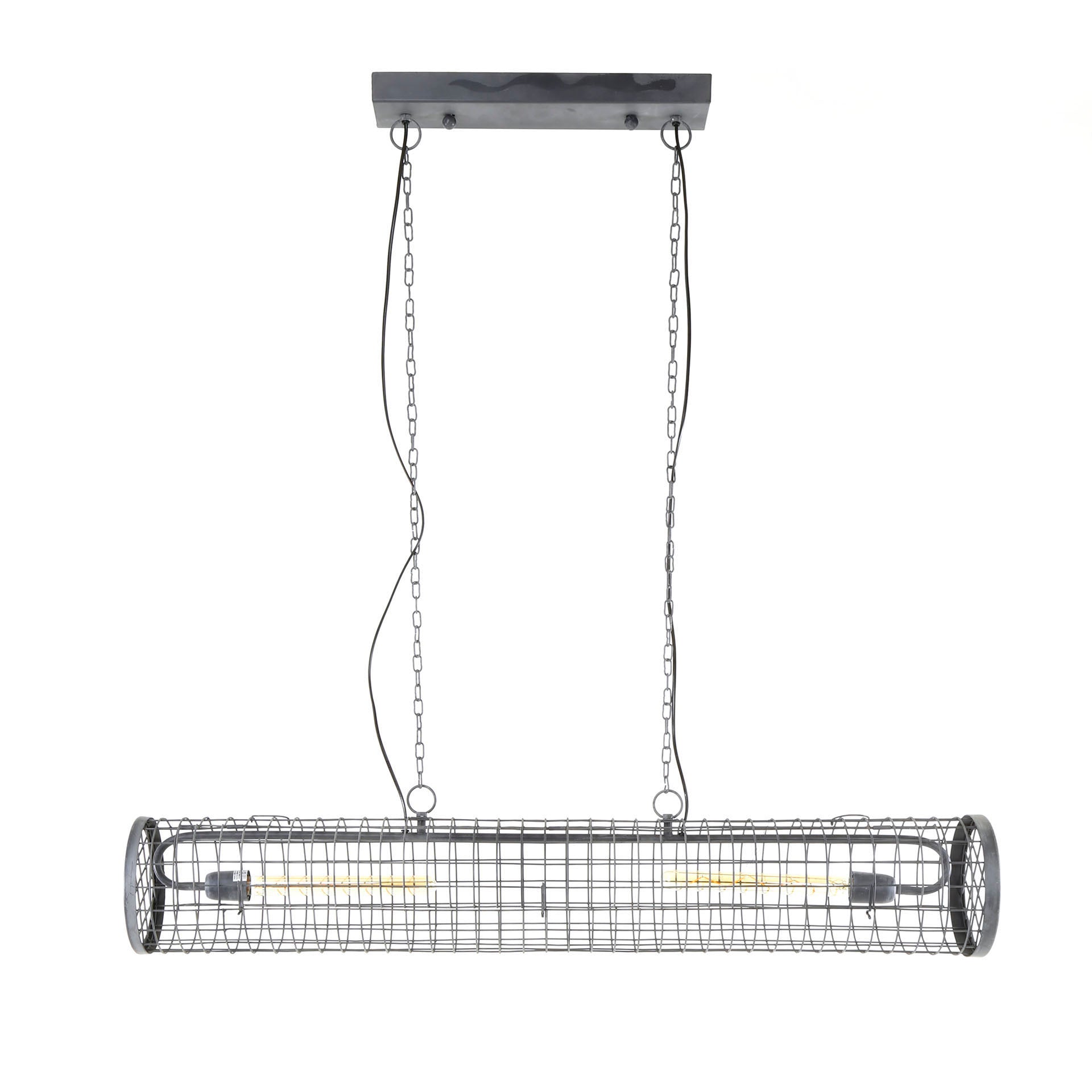 Závesné svietidlo „Velanis“ – Valcová lampa v priemyselnom drôtenom dizajne