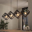 Pendelleuchte Orlis – 4 Leuchten angeordnet im Cube-Design in Anthrazit