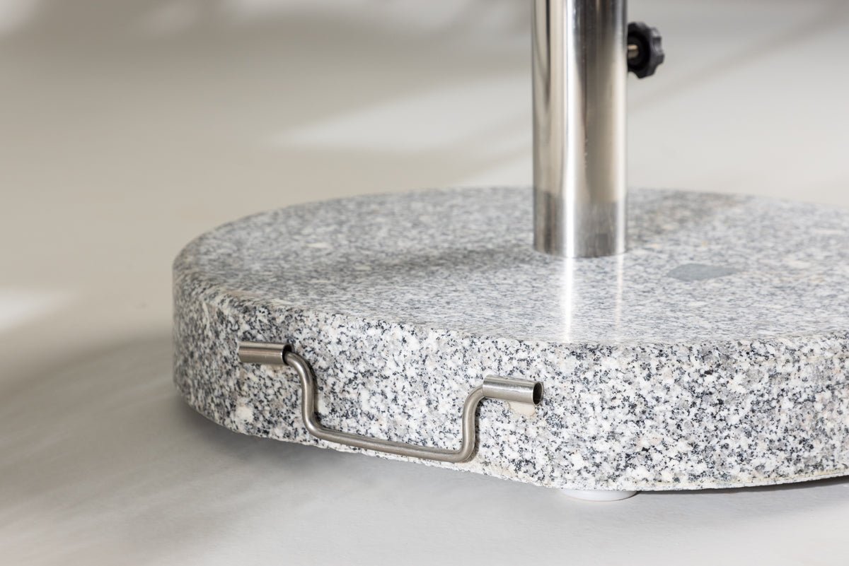 Stojan na slnečník Dom - 40 kg granitový stojan na slnečník s kolieskami v sivej farbe