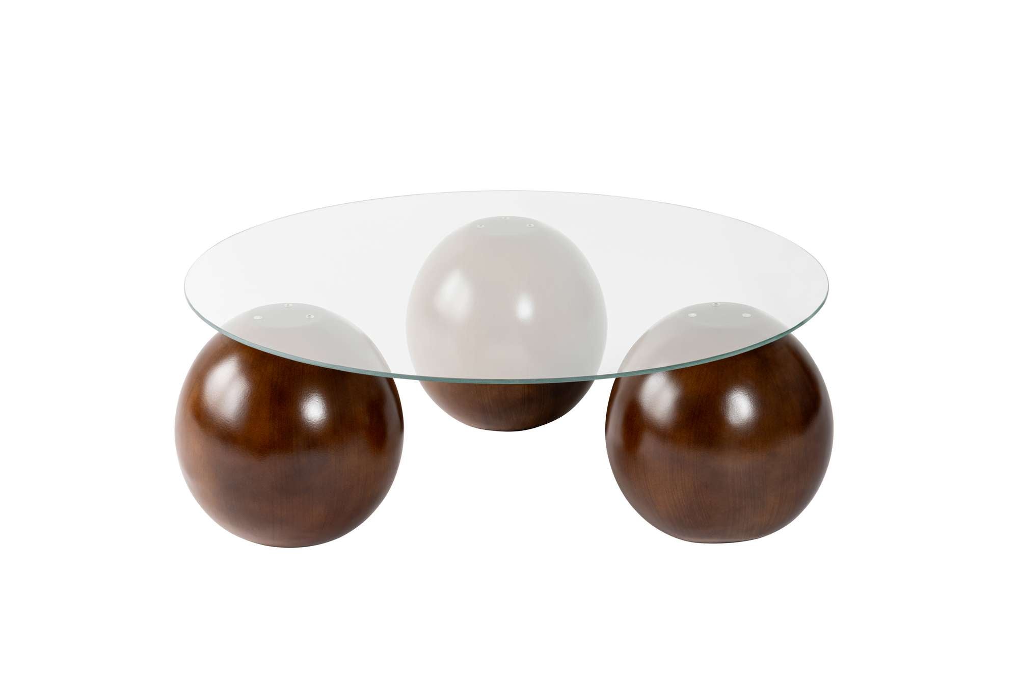 Couchtisch Morento - mit runder, gehärteter Tischglasplatte