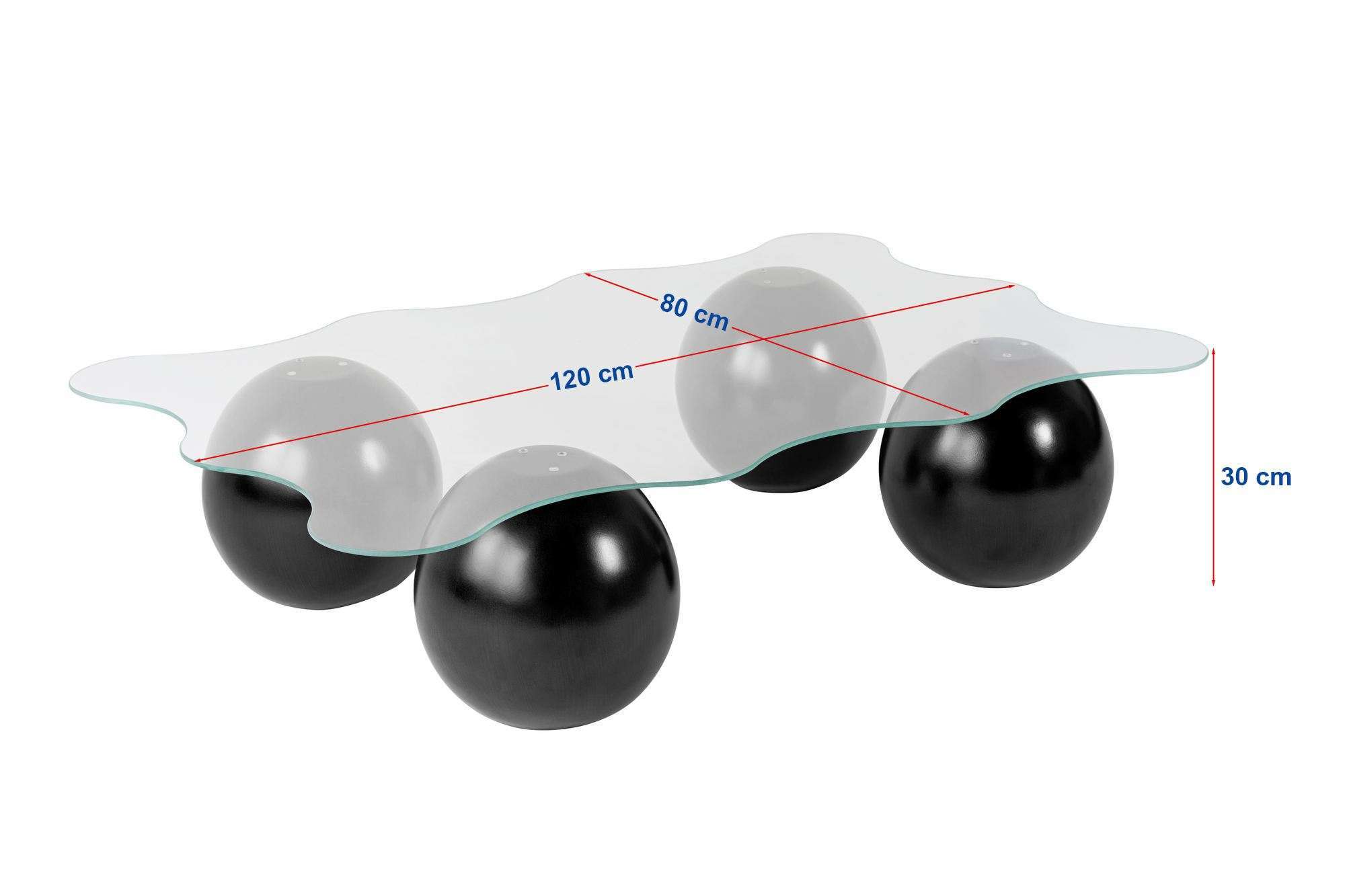 Konferenčný stolík Trevano - tvrdená sklenená doska stola s vlnkovým obrysom