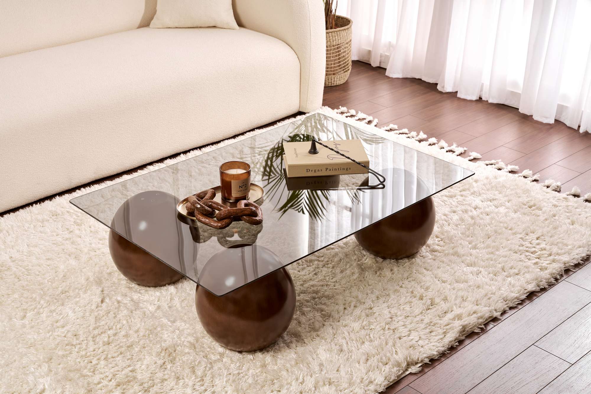 Konferenčný stolík Pavello - s obdĺžnikovou tvrdenou sklenenou doskou