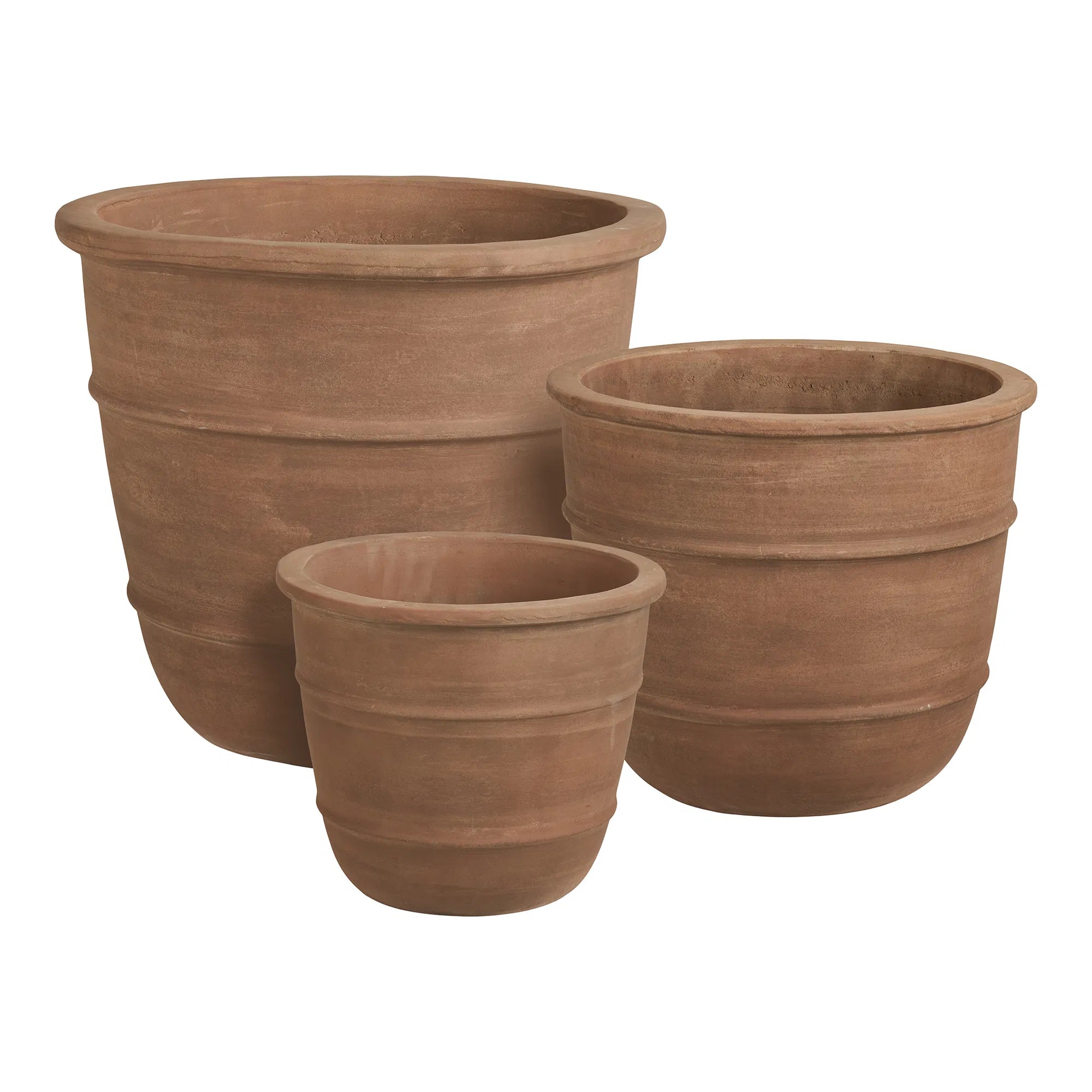 Pflanzkübel-Set Eirvien – natürlichen Ausstrahlung in Terrakotta (3er-Set)