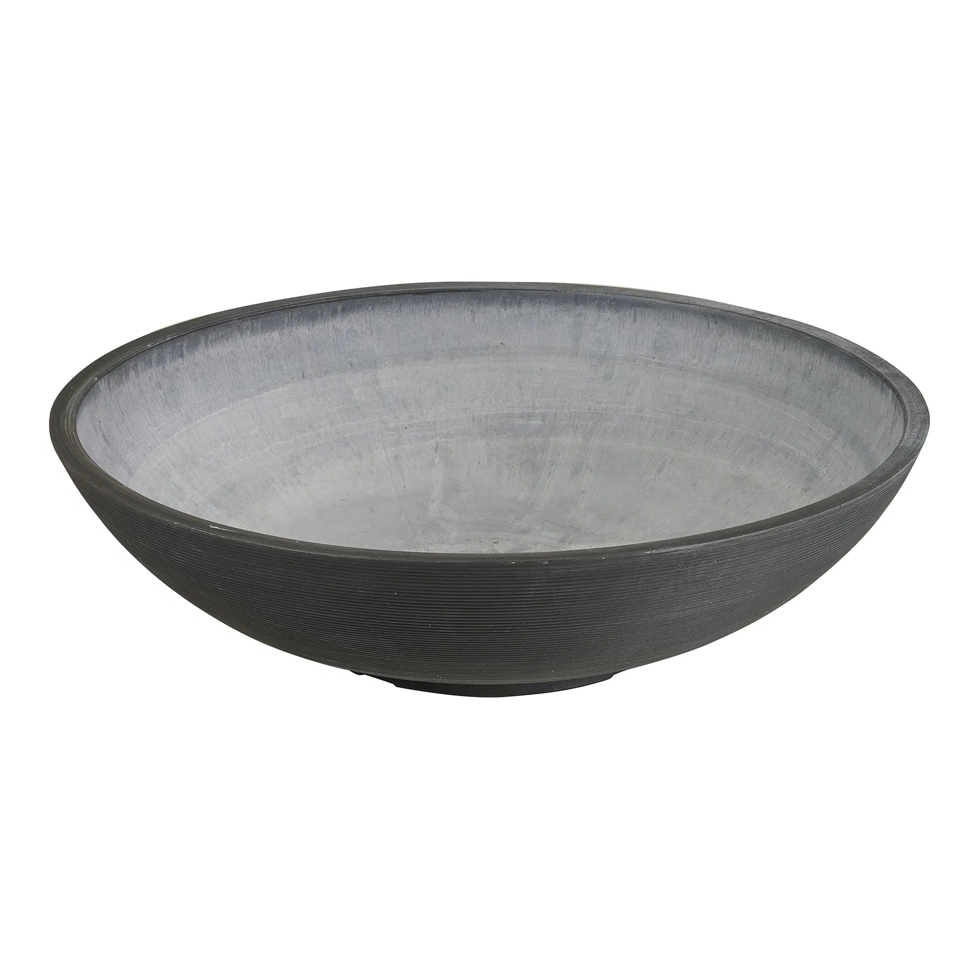 Záhradná vodná misa Aldrenor – štýlová kvetinová misa v tmavosivej farbe