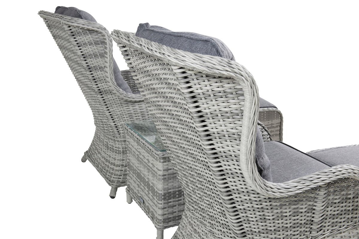 Záhradná lounge súprava Tarell – 3-dielna súprava s kreslami a stolom