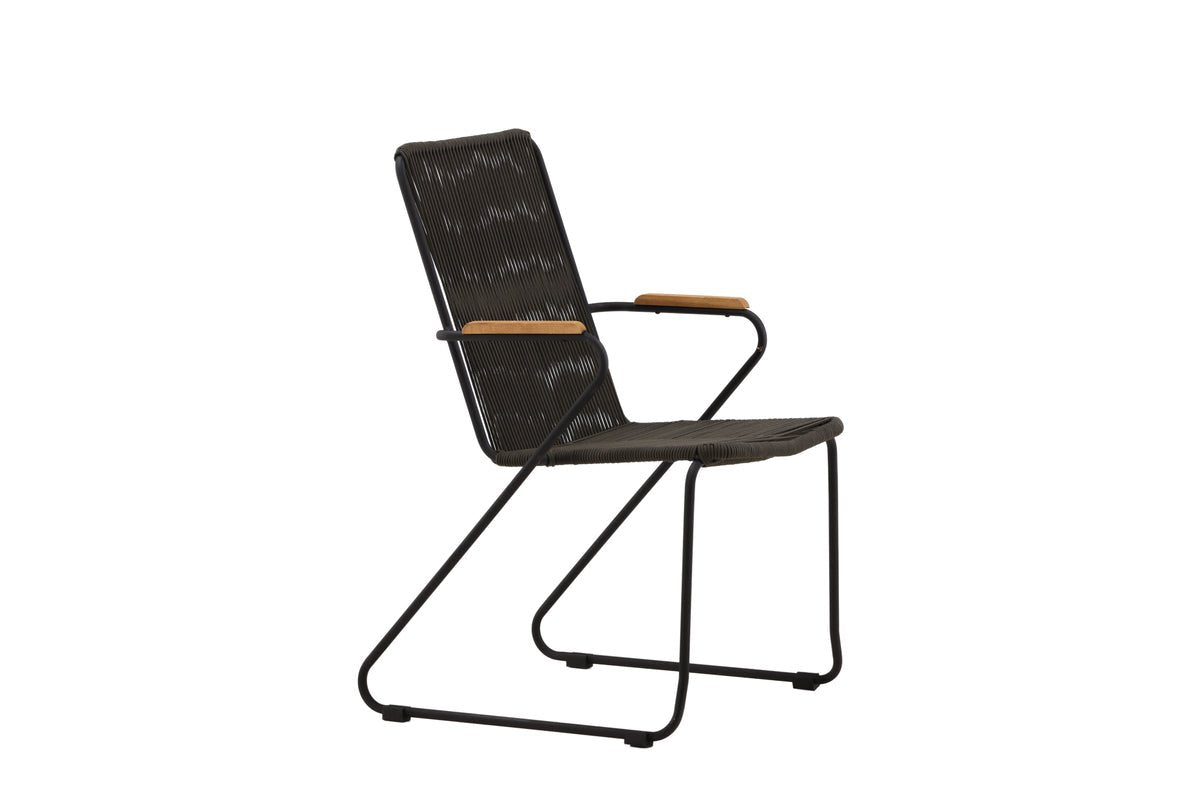 2er Set - Gartenstuhl Malta aus Metall, farbiges Seilgeflecht