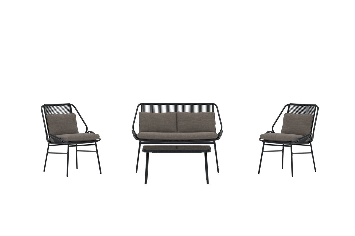 Záhradná lounge súprava Talora – 4-dielna súprava s oceľovými stoličkami
