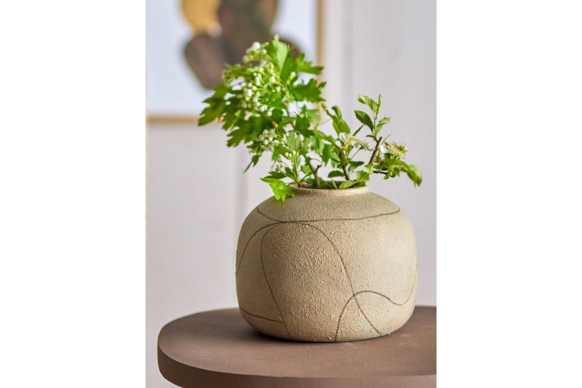 Dekoratívna váza „Sareen“ – terakota v prírodnej farbe