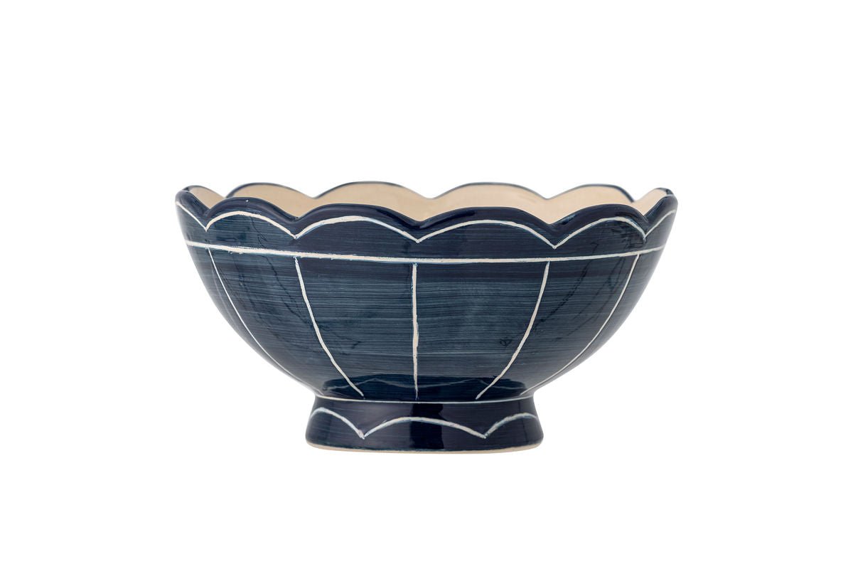 Miska Neria – kamenina v modrej farbe s ručne maľovanými detailmi
