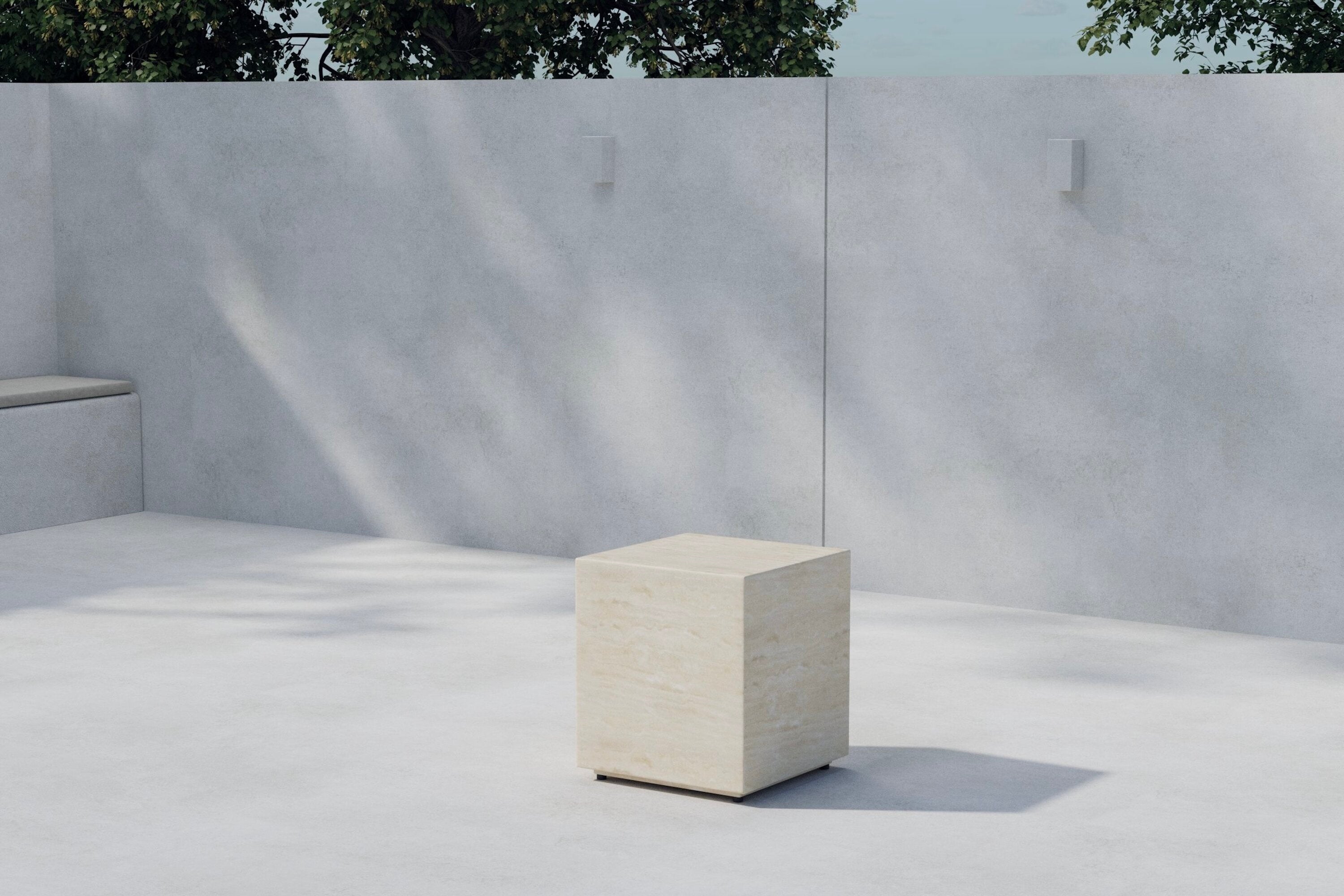 Záhradný príručný stolík Quira - v béžovej farbe z hliníka a polypropylénu