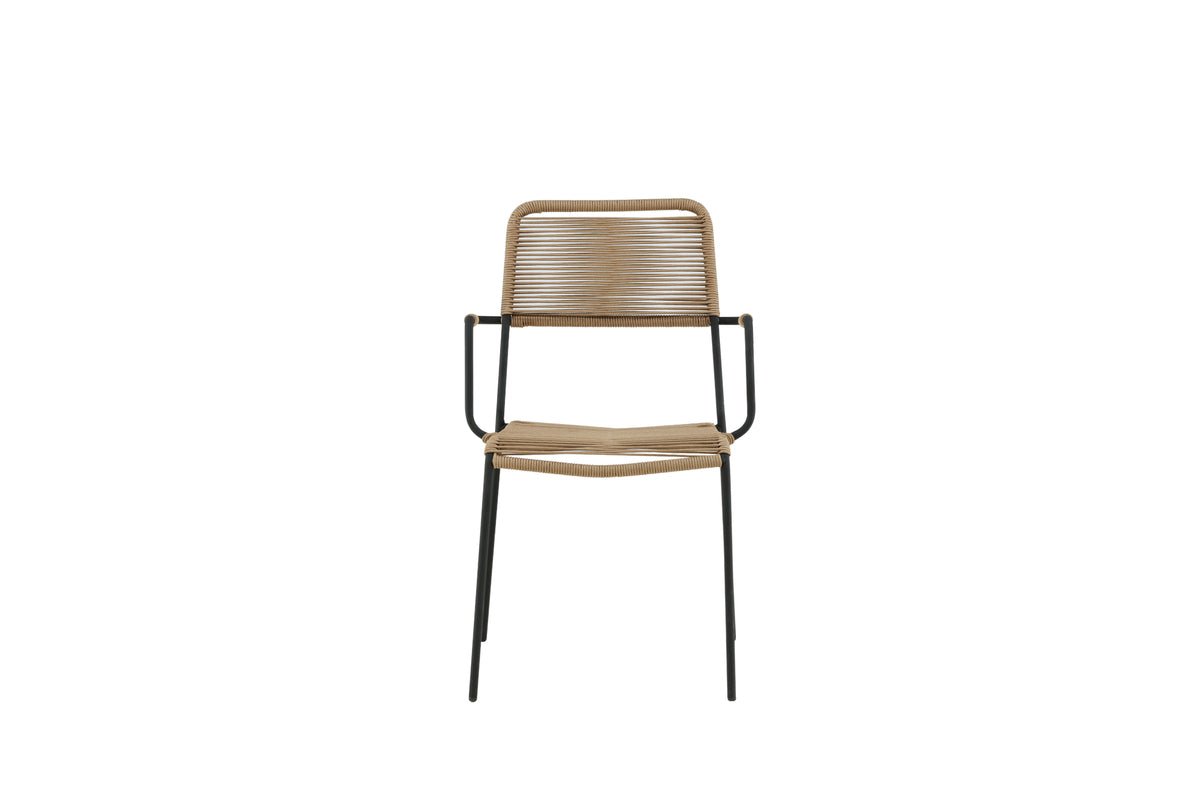 Záhradná stolička Lorano - s hnedým polyesterovým lanom