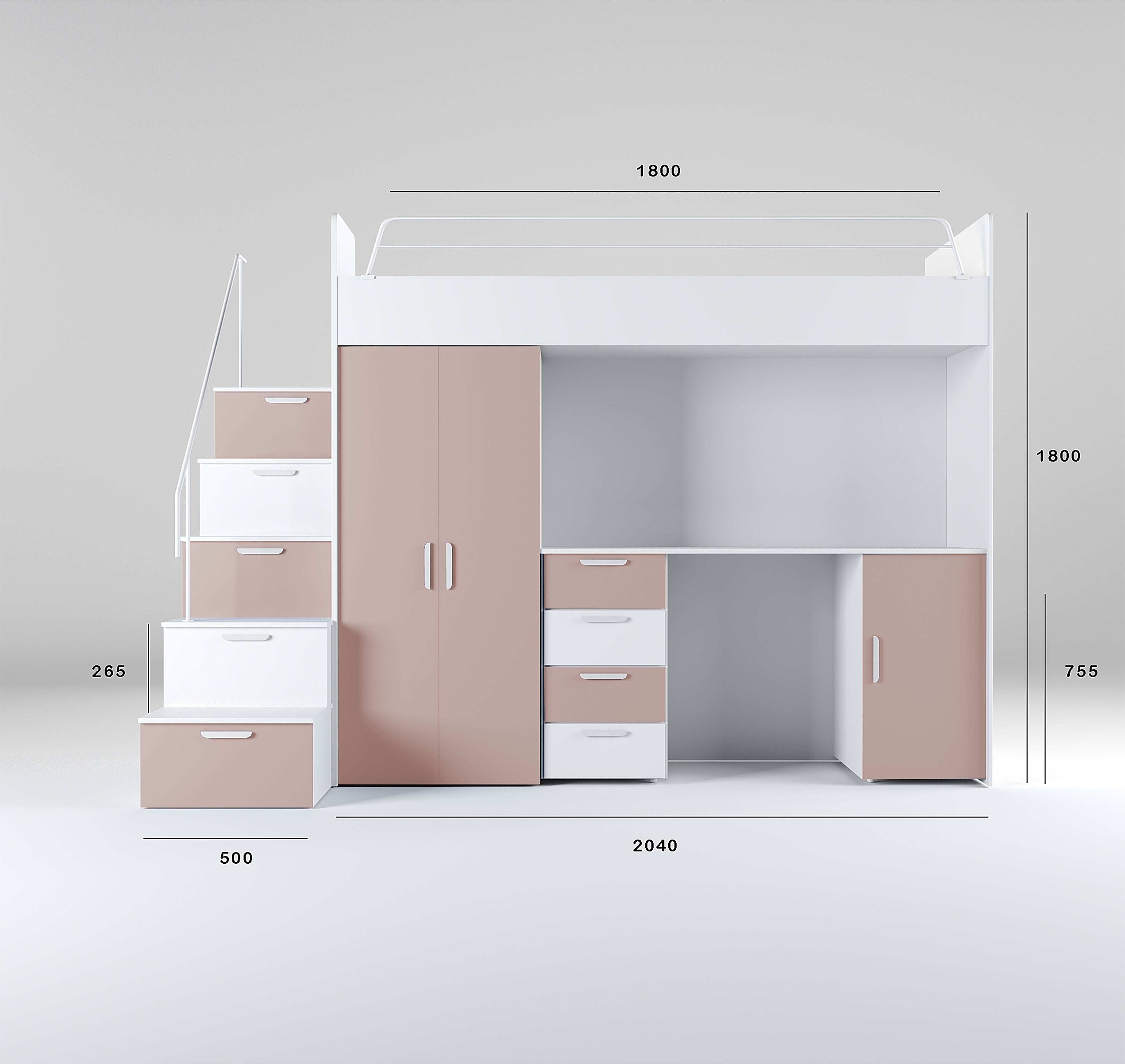 Kinderhochbett Dream Matte Oberfläche