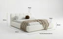 Designer Polsterbett Avelo in Bouclé mit Stauraum