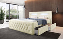 Boxspringbett Menzogna Bouclé mit LED und Stauraum (2 Schubladen)