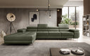 Designer Ecksofa Calvera Maxi mit Schlaf- und Klappfunktion in Bouclé