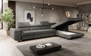 Designer Ecksofa Calvera Maxi mit Schlaf- und Klappfunktion in Bouclé