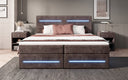 Boxspringbett Lara mit Stauraum und LED in Cord