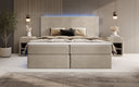 Boxspringbett Voyage s LED osvetlením a úložným priestorom, potiahnuté zamatom