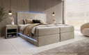 Boxspringbett Voyage s LED osvetlením a úložným priestorom, potiahnuté zamatom