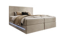 Boxspringbett Voyage s LED osvetlením a úložným priestorom, potiahnuté zamatom