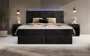 Boxspringbett Voyage s LED osvetlením a úložným priestorom, potiahnuté zamatom