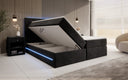 Boxspringbett Voyage s LED osvetlením a úložným priestorom, potiahnuté zamatom