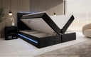 Boxspringbett Voyage s LED osvetlením a úložným priestorom, potiahnuté zamatom