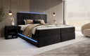Boxspringbett Voyage s LED osvetlením a úložným priestorom, potiahnuté zamatom