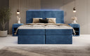 Boxspringbett Voyage s LED osvetlením a úložným priestorom, potiahnuté zamatom
