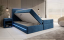 Boxspringbett Voyage s LED osvetlením a úložným priestorom, potiahnuté zamatom