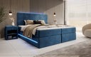 Boxspringbett Voyage s LED osvetlením a úložným priestorom, potiahnuté zamatom