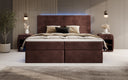 Boxspringbett Voyage s LED osvetlením a úložným priestorom, potiahnuté zamatom